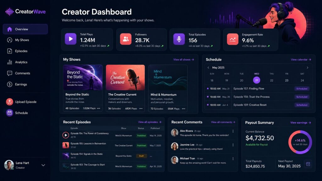 CreatorWave creator dashboard