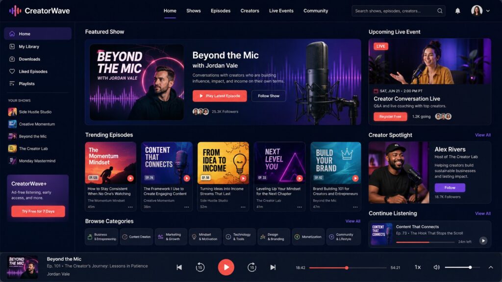 CreatorWave Podcast & Creator Network preview